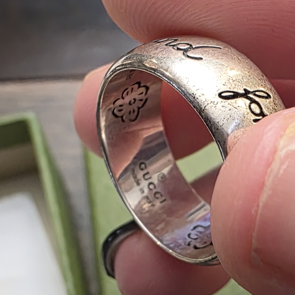 Authentic Gucci Blind For Love Sterling Sliver Ring - Picture 5 of 7